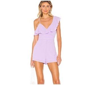 Revolve Superdown Lilac Romper Ruffle Trim Size M NEW